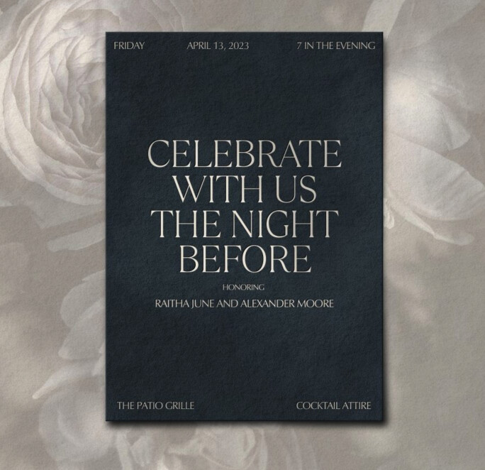 rehearsal dinner invitation wording example