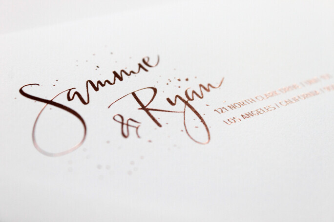 return address foil printing on an envelope