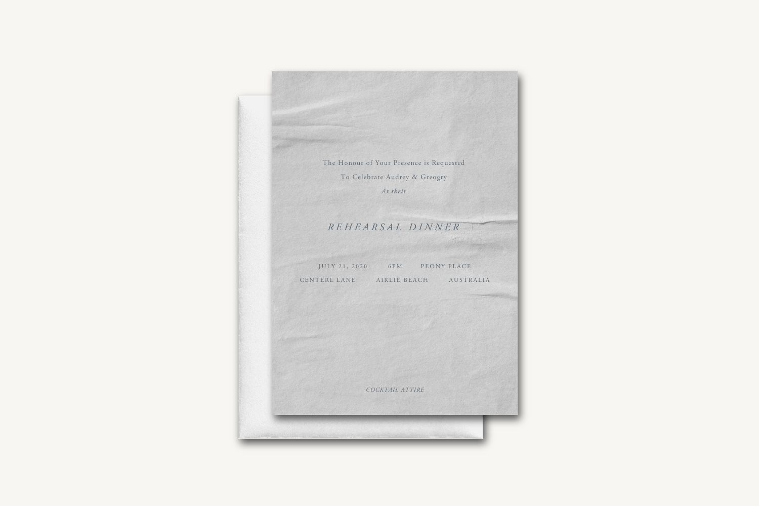 Audrey Rehearsal Dinner Invitation