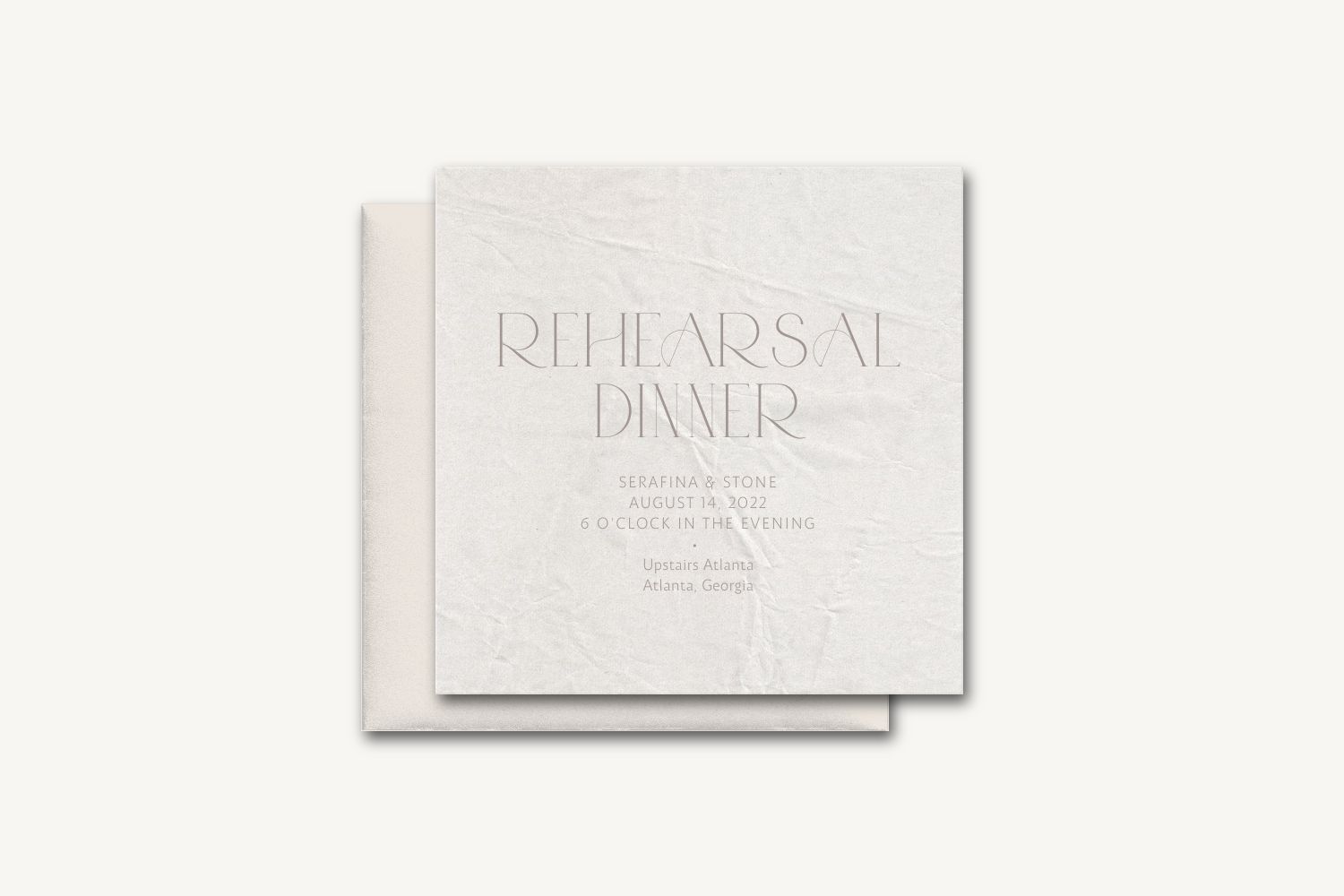 Stone Rehearsal Dinner Invitation