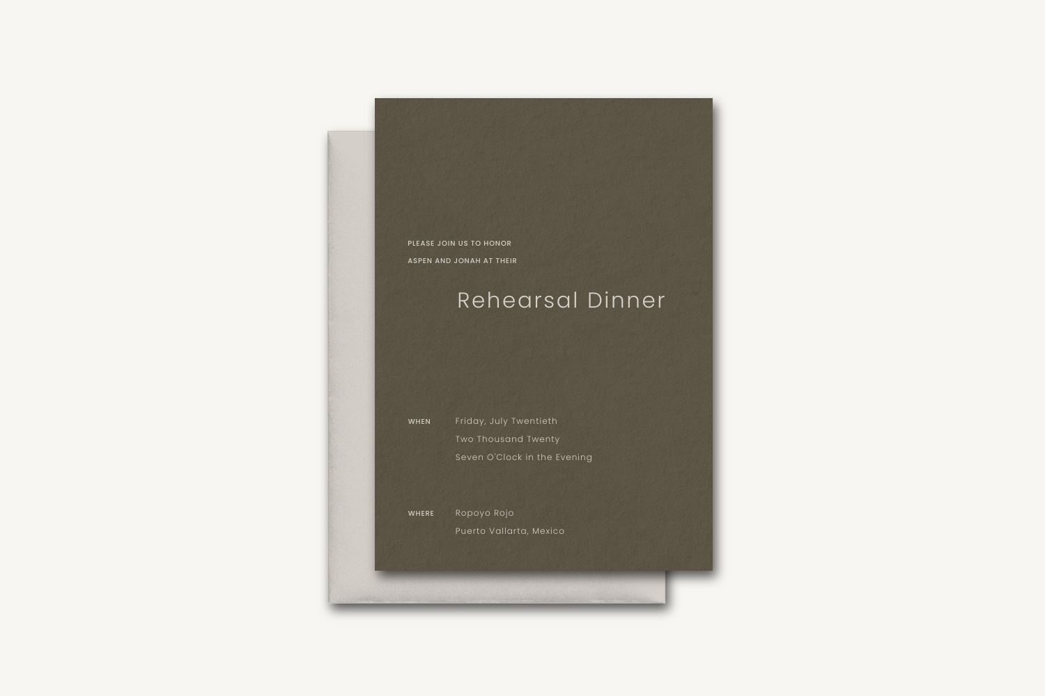 Aspen Rehearsal Dinner Invitation