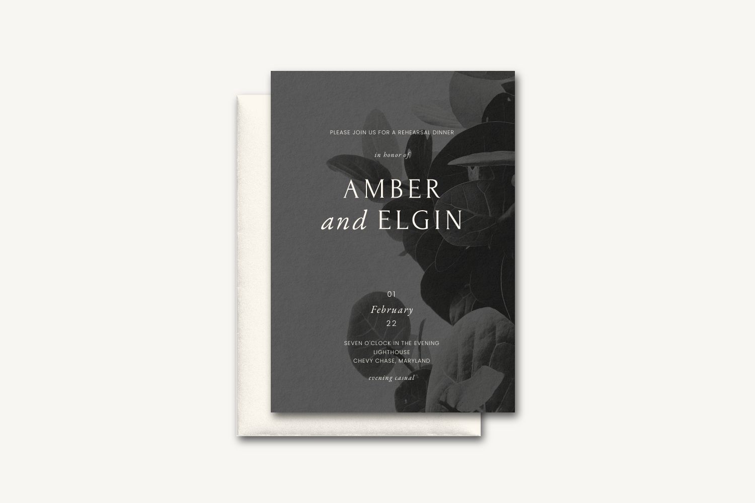 Amber Rehearsal Dinner Invitation