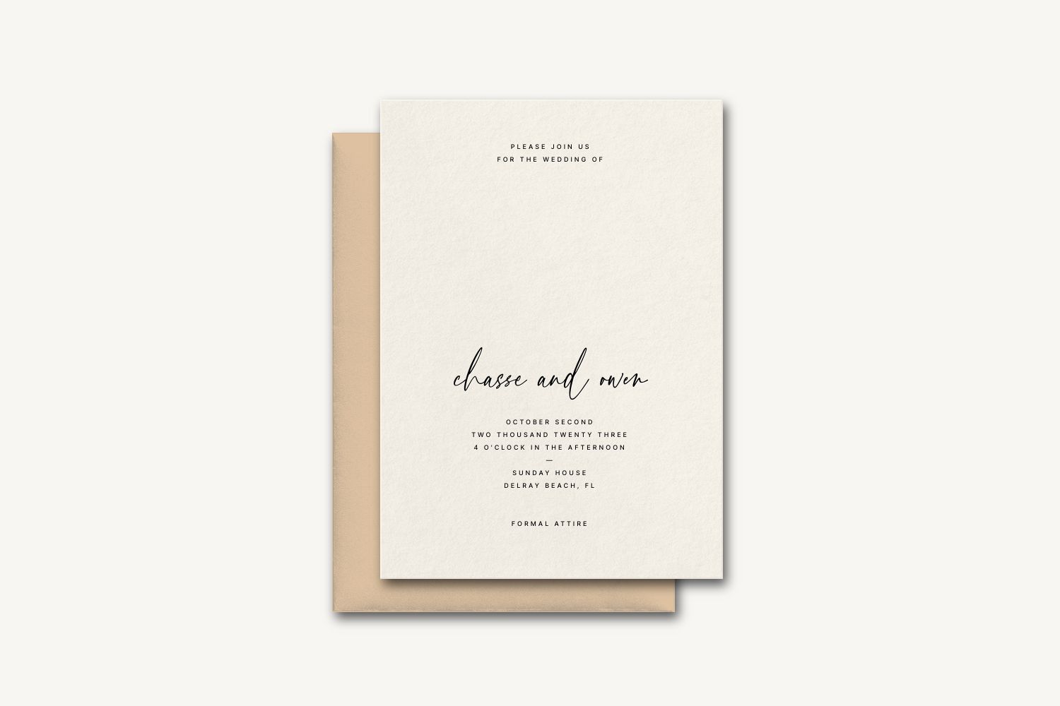 Chasse Wedding Invitation