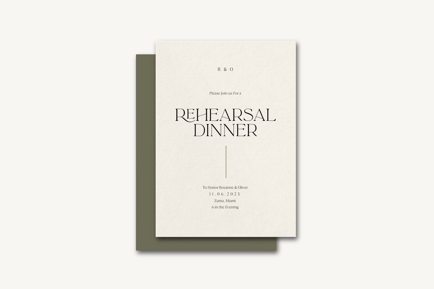 Oliver Rehearsal Dinner Invitation