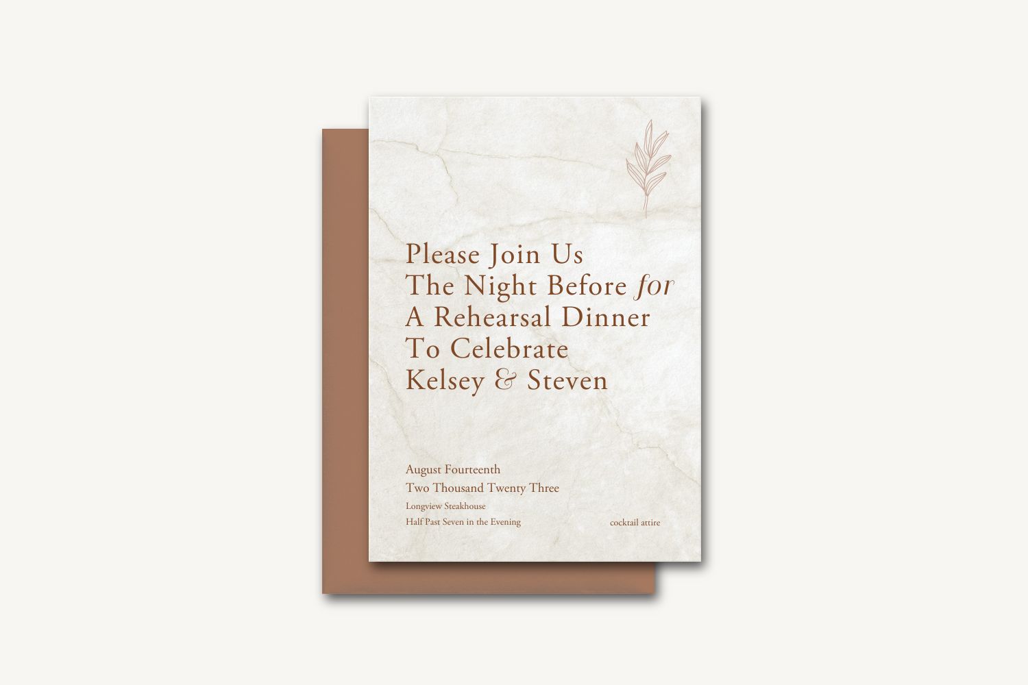 Kelsey Rehearsal Dinner Invitation