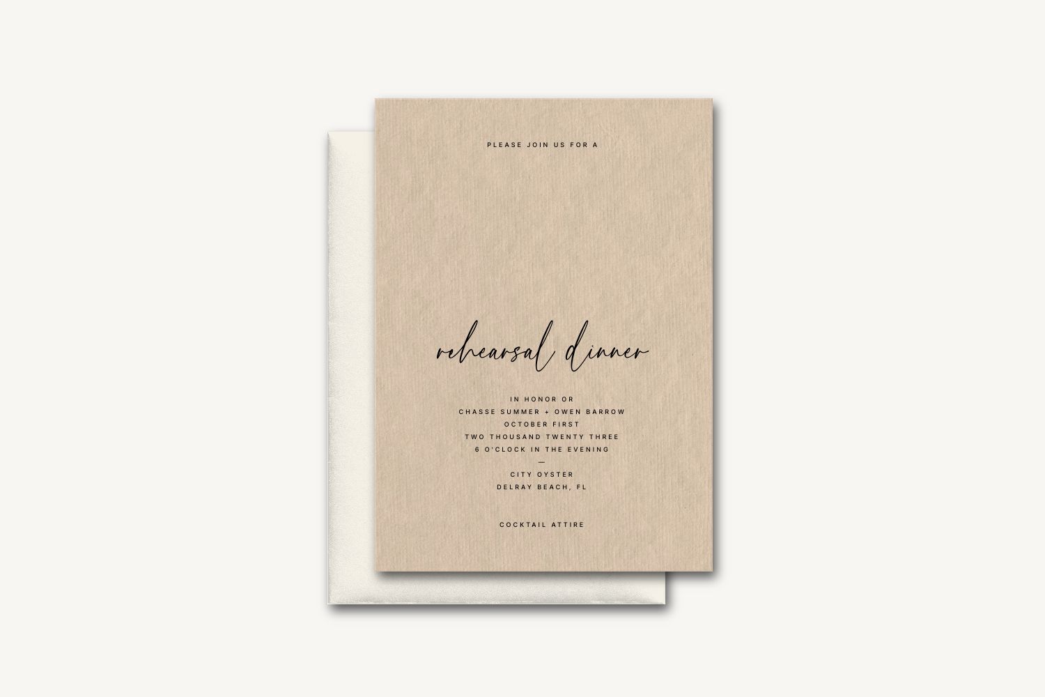 Chasse Rehearsal Dinner Invitation