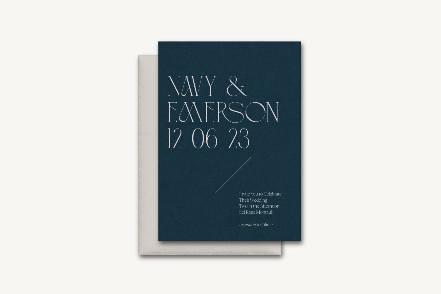Navy Wedding Invitation