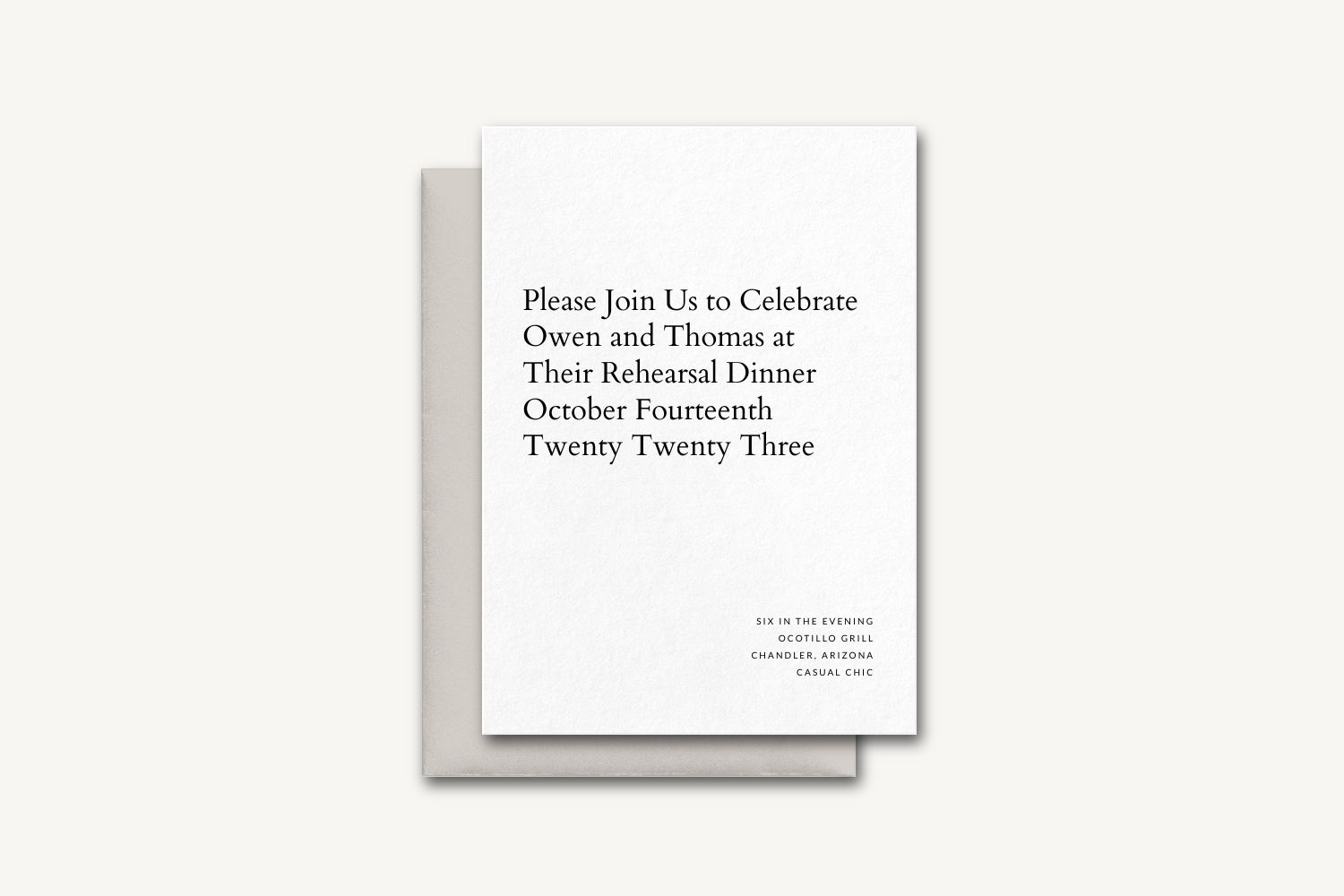 Thomas Rehearsal Dinner Invitation