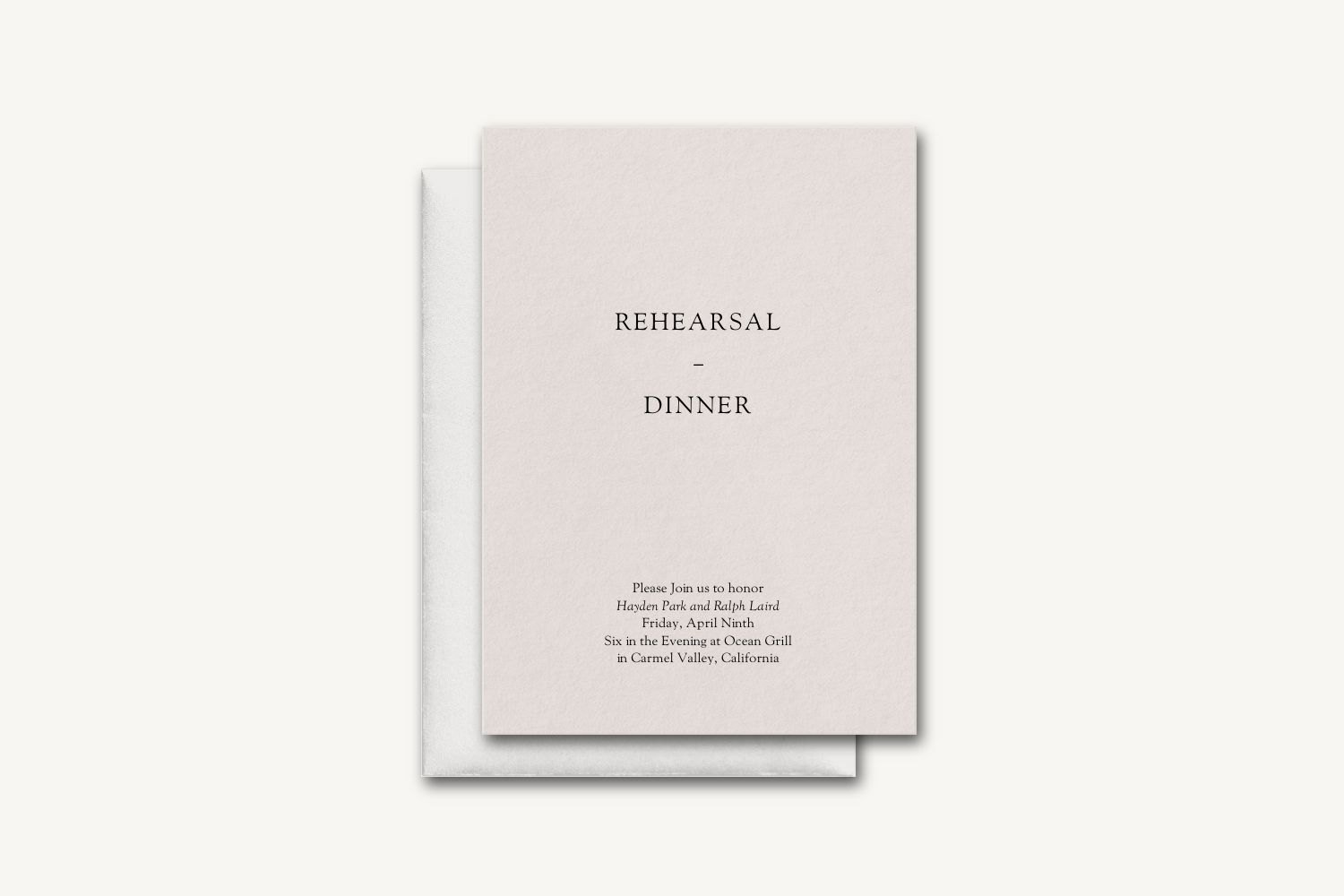 Hayden Rehearsal Dinner Invitation