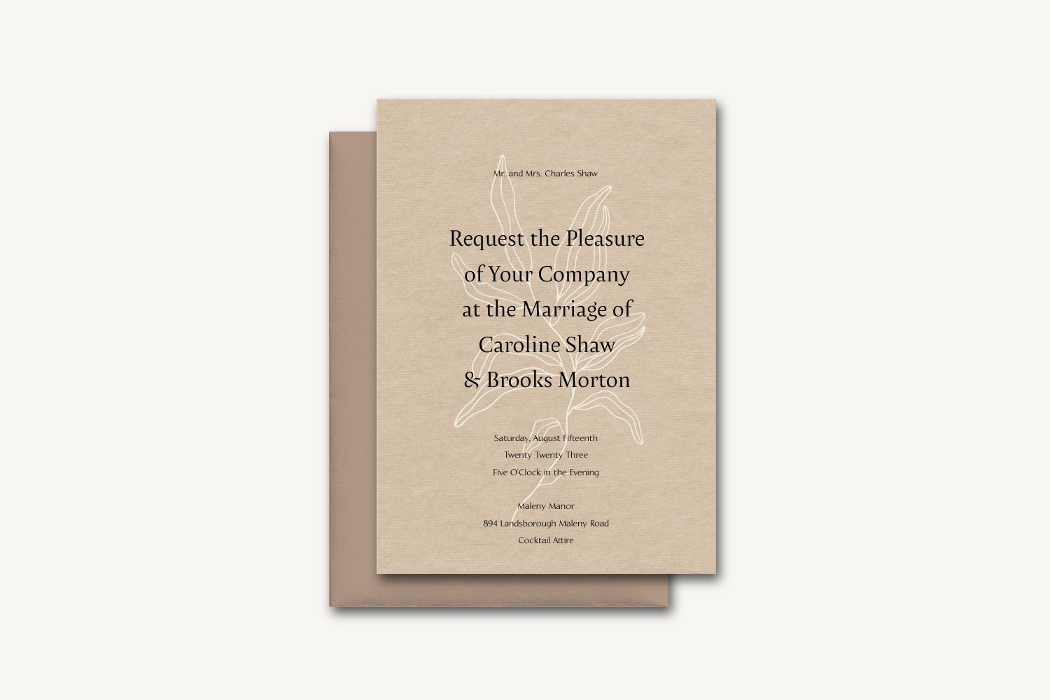 Brooks Wedding Invitation