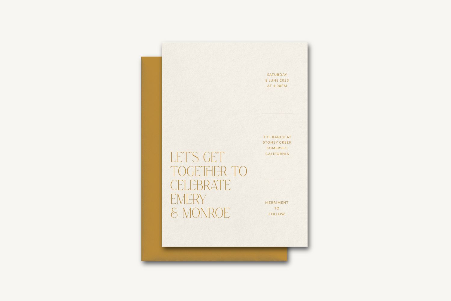 Monroe Wedding Invitation