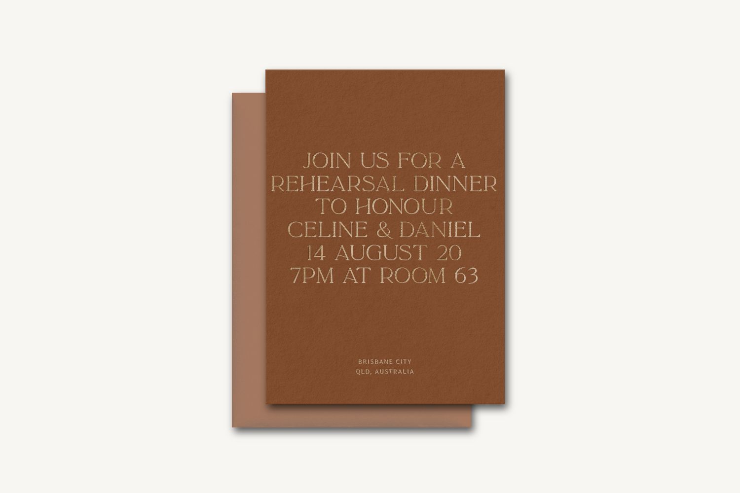 Celine Rehearsal Dinner Invitation