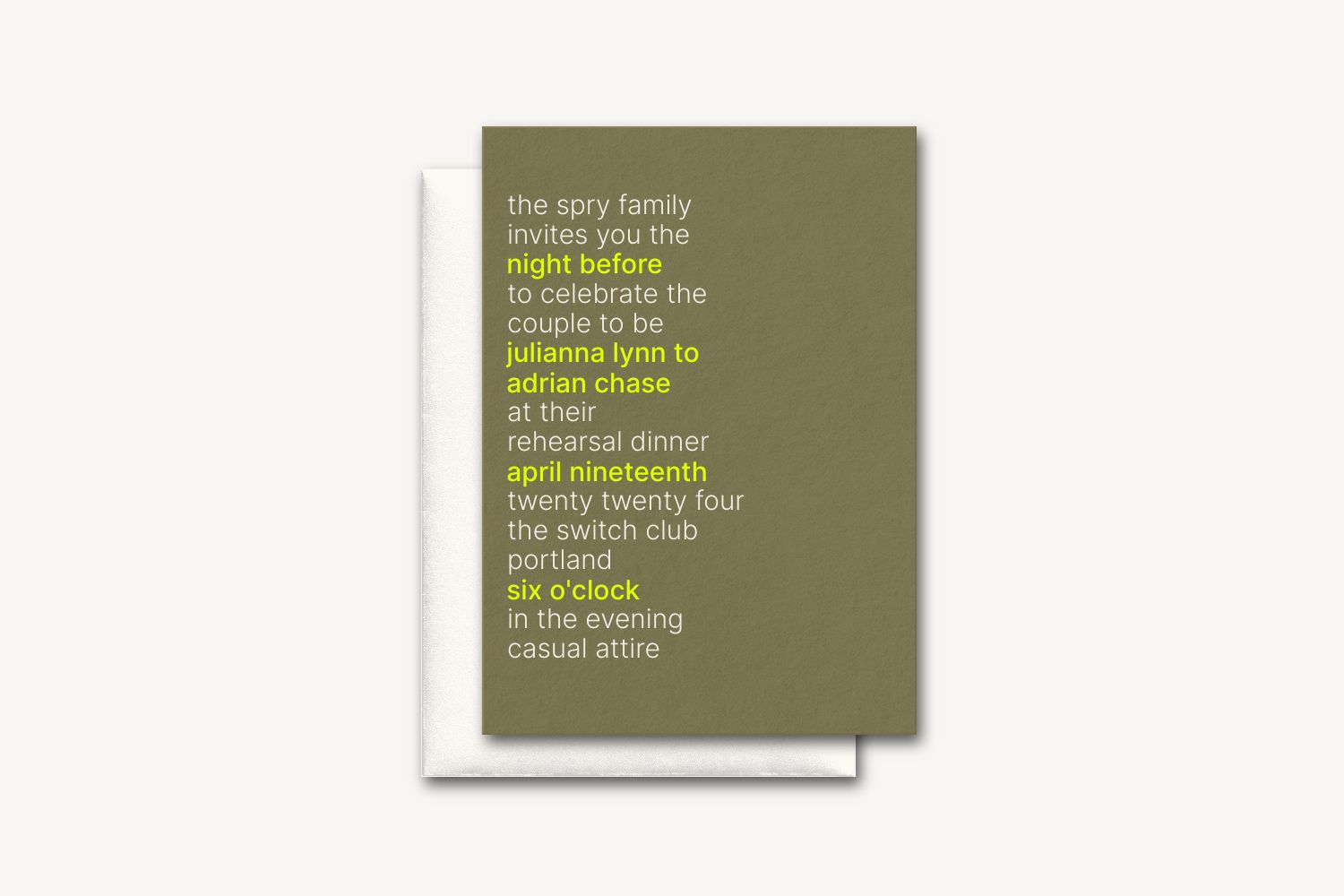 Julianna Rehearsal Dinner Invitation