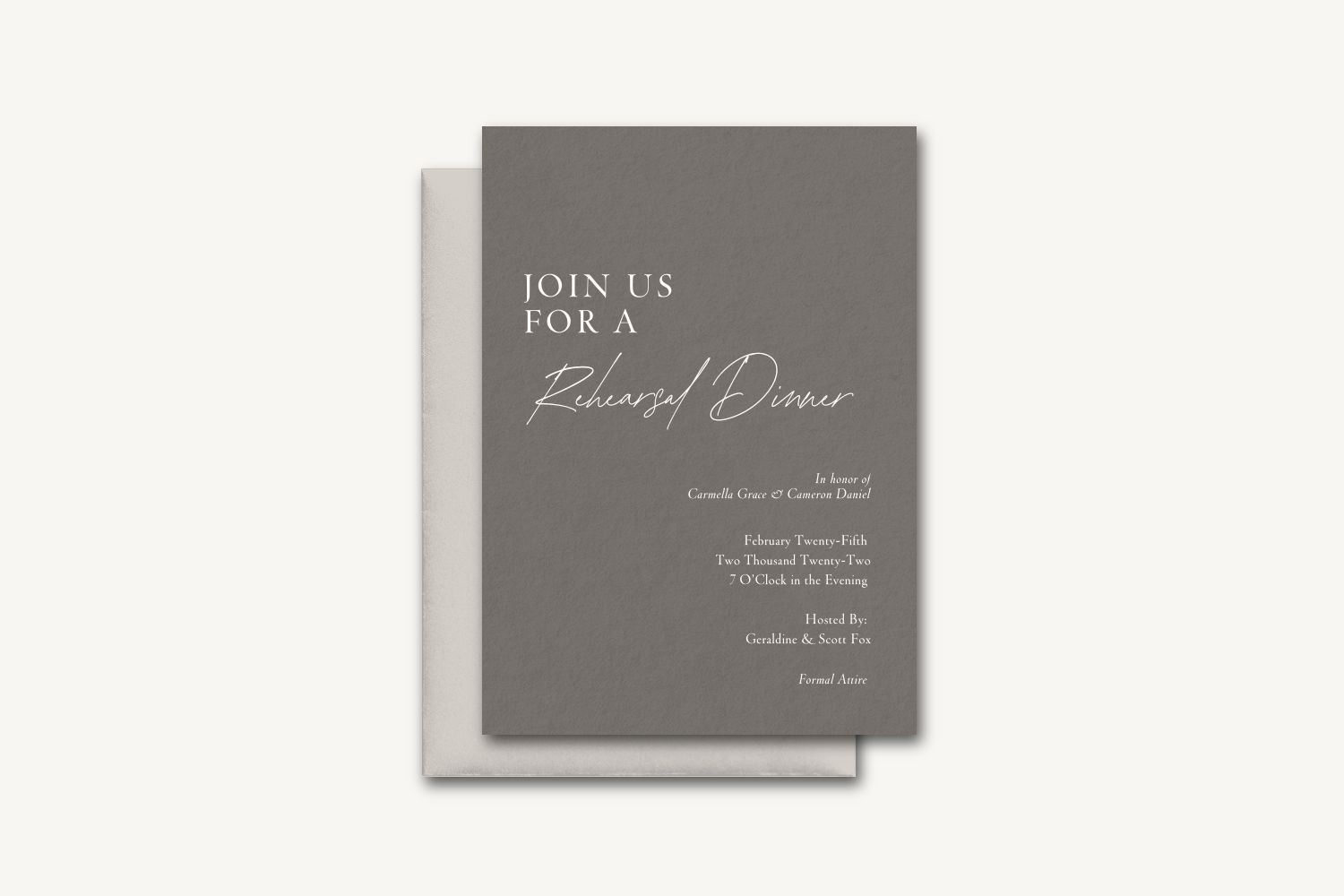 Carmella Rehearsal Dinner Invitation