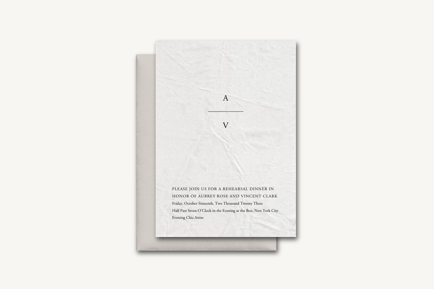 Aubrey Rehearsal Dinner Invitation