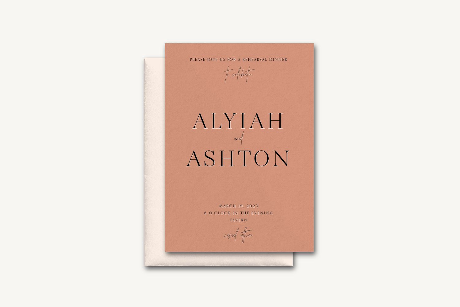 Alyiah Rehearsal Dinner Invitation