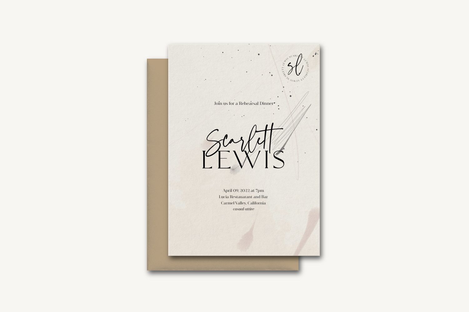 Lewis Rehearsal Dinner Invitation
