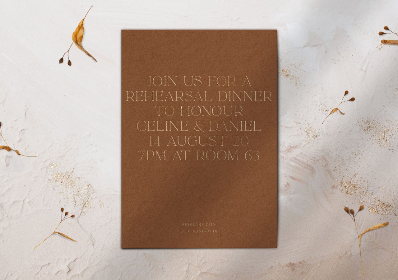 Celine Rehearsal Dinner Invitation