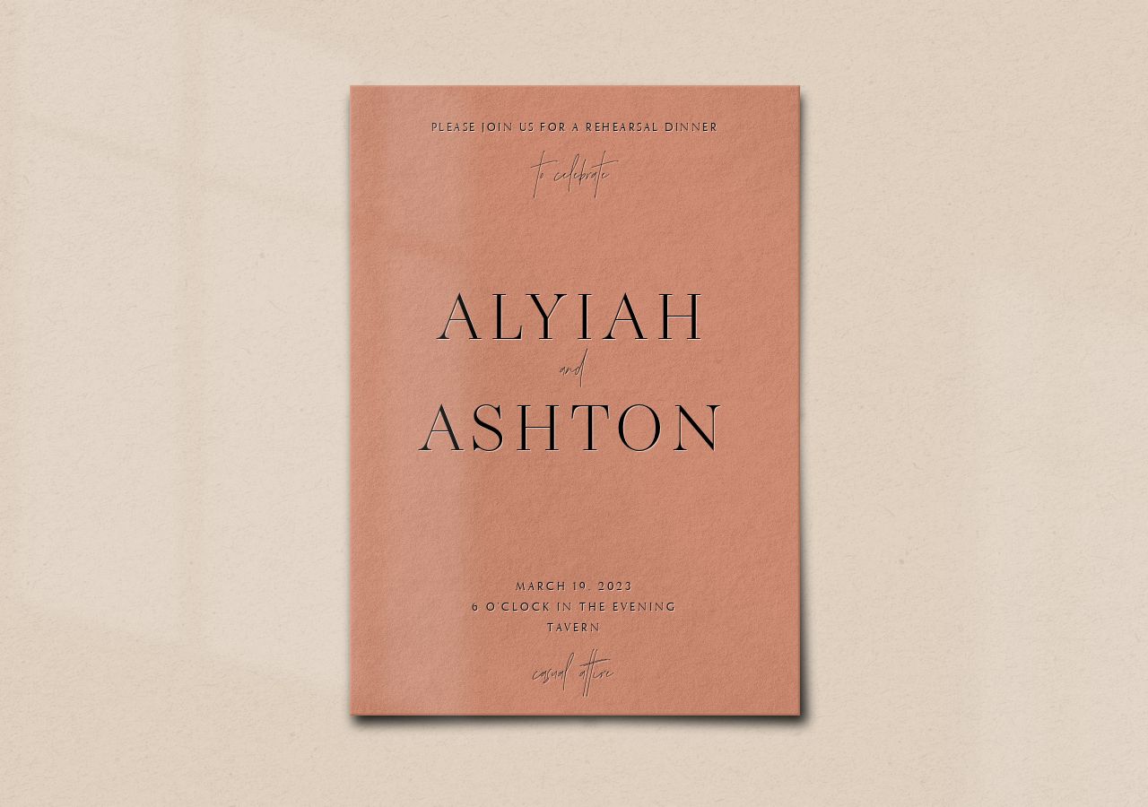 Alyiah Rehearsal Dinner Invitation
