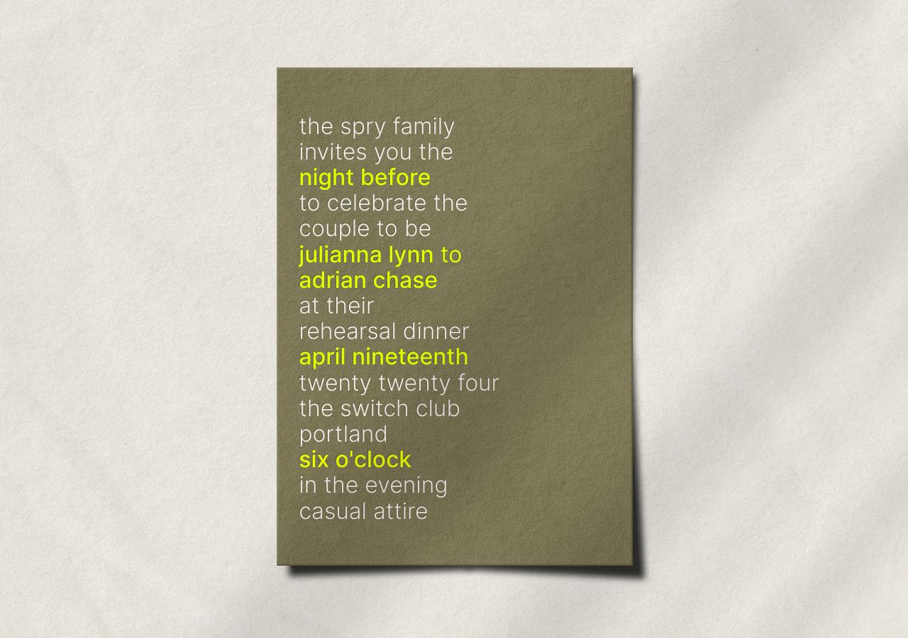 Julianna Rehearsal Dinner Invitation