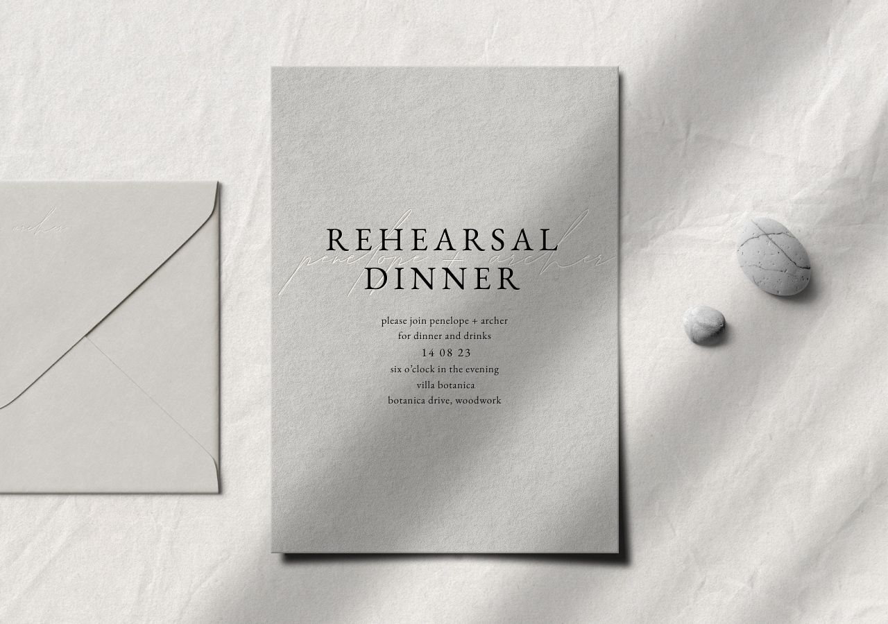 Penelope Rehearsal Dinner Invitation