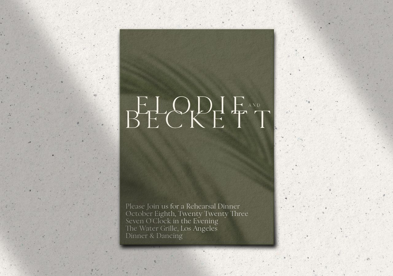 Beckett Rehearsal Dinner Invitation