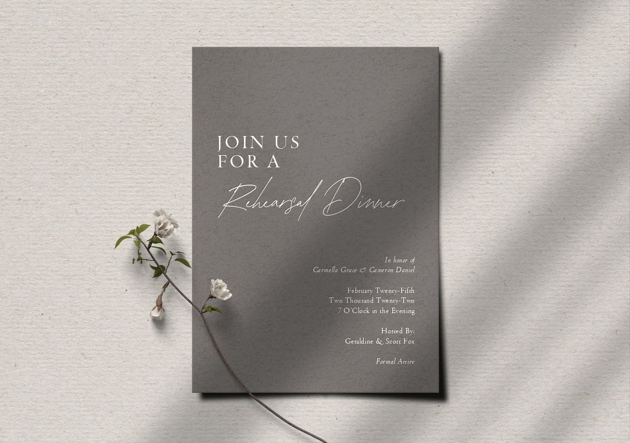 Carmella Rehearsal Dinner Invitation