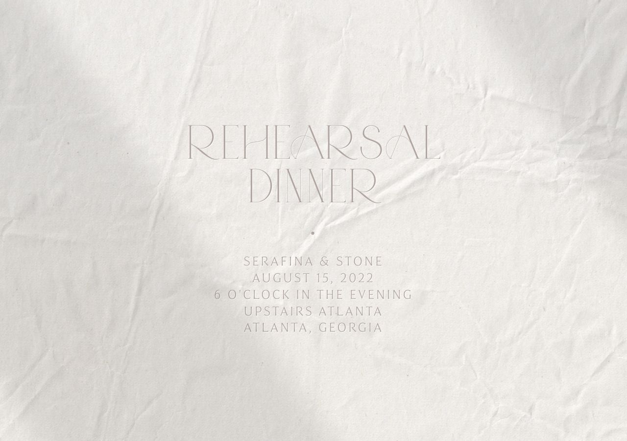 Stone Rehearsal Dinner Invitation