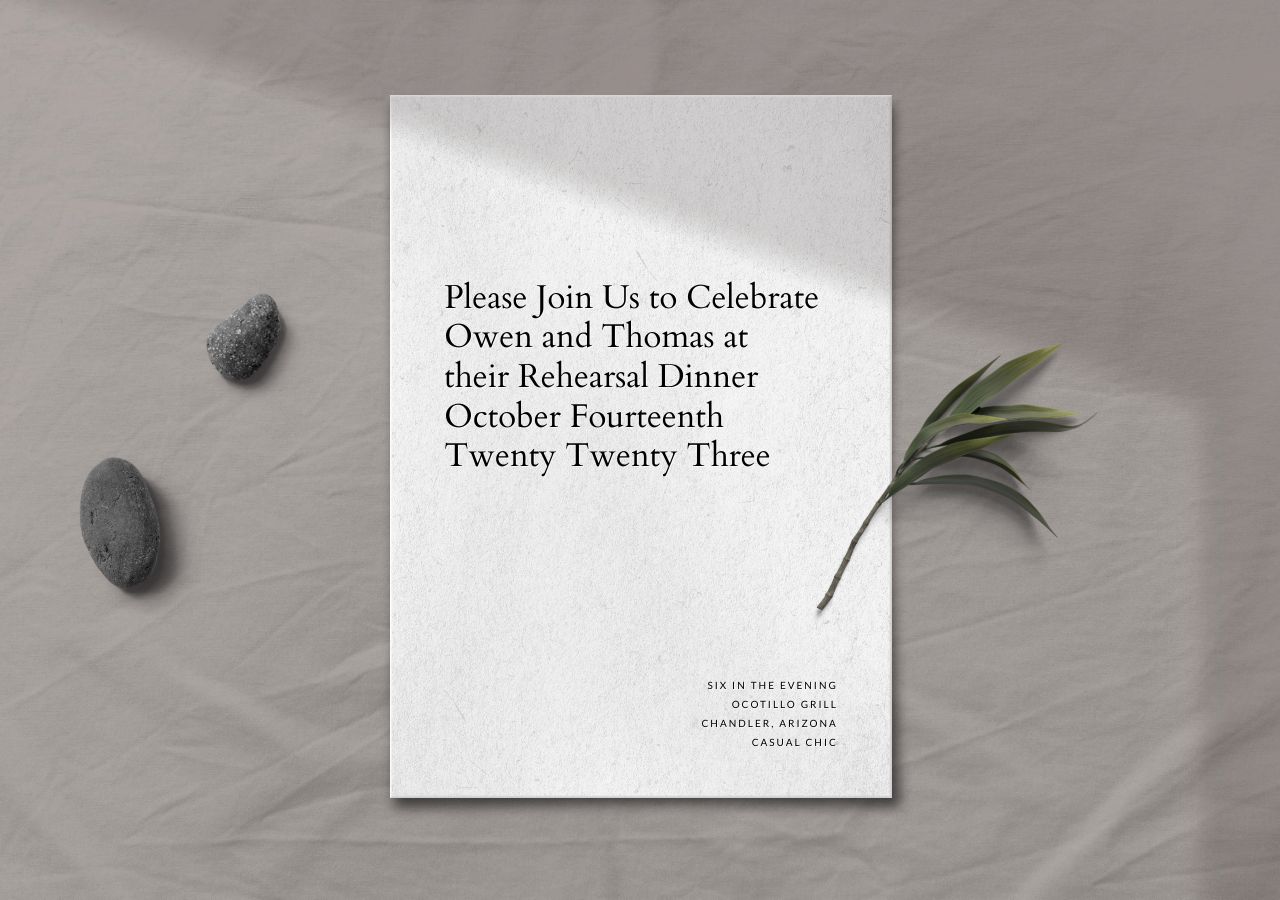 Thomas Rehearsal Dinner Invitation