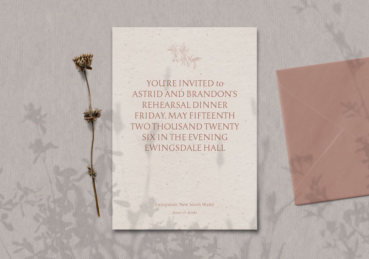 Astrid Rehearsal Dinner Invitation