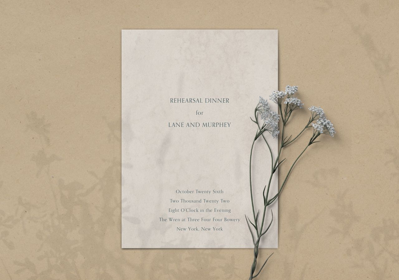 Austen Rehearsal Dinner Invitation
