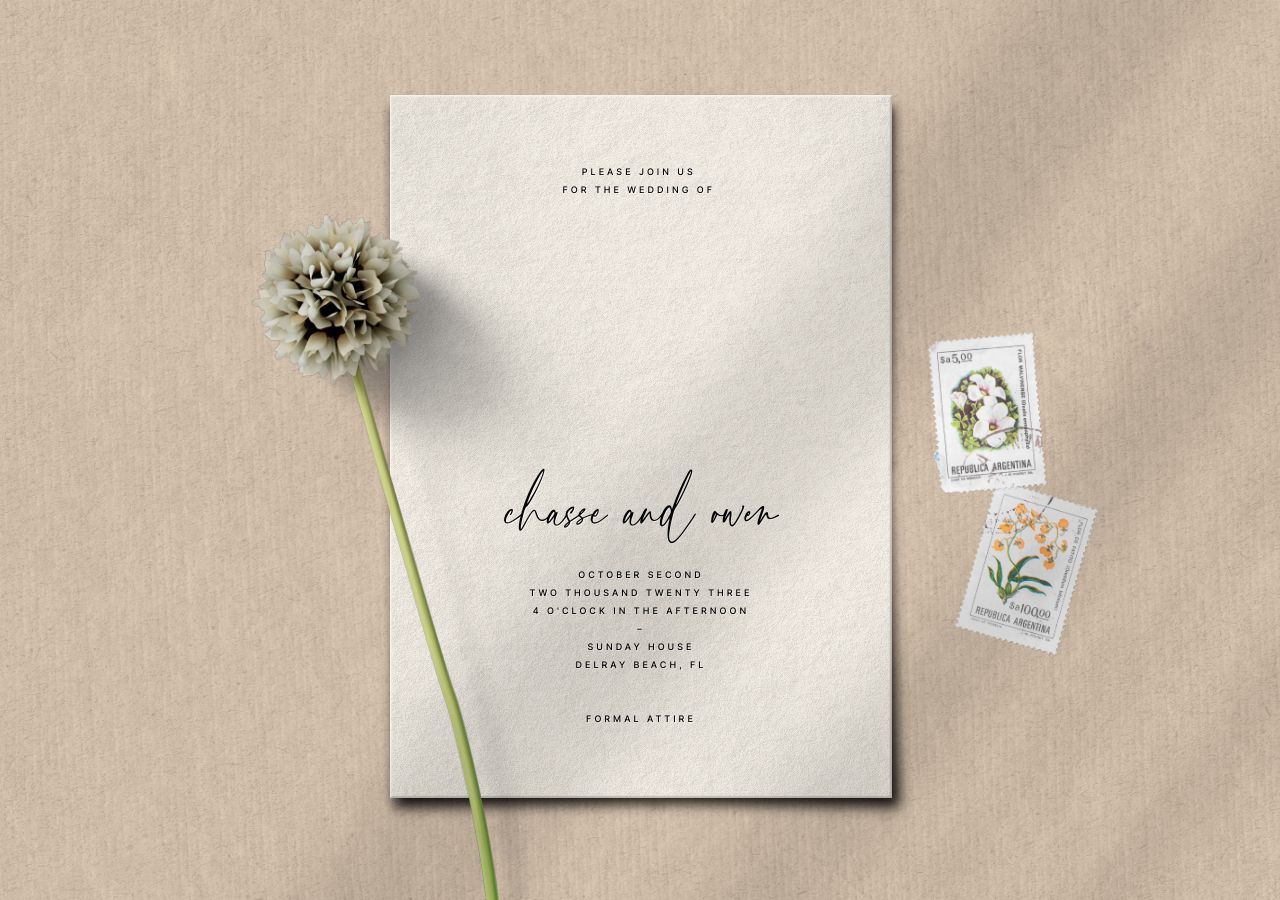 Chasse Wedding Invitation