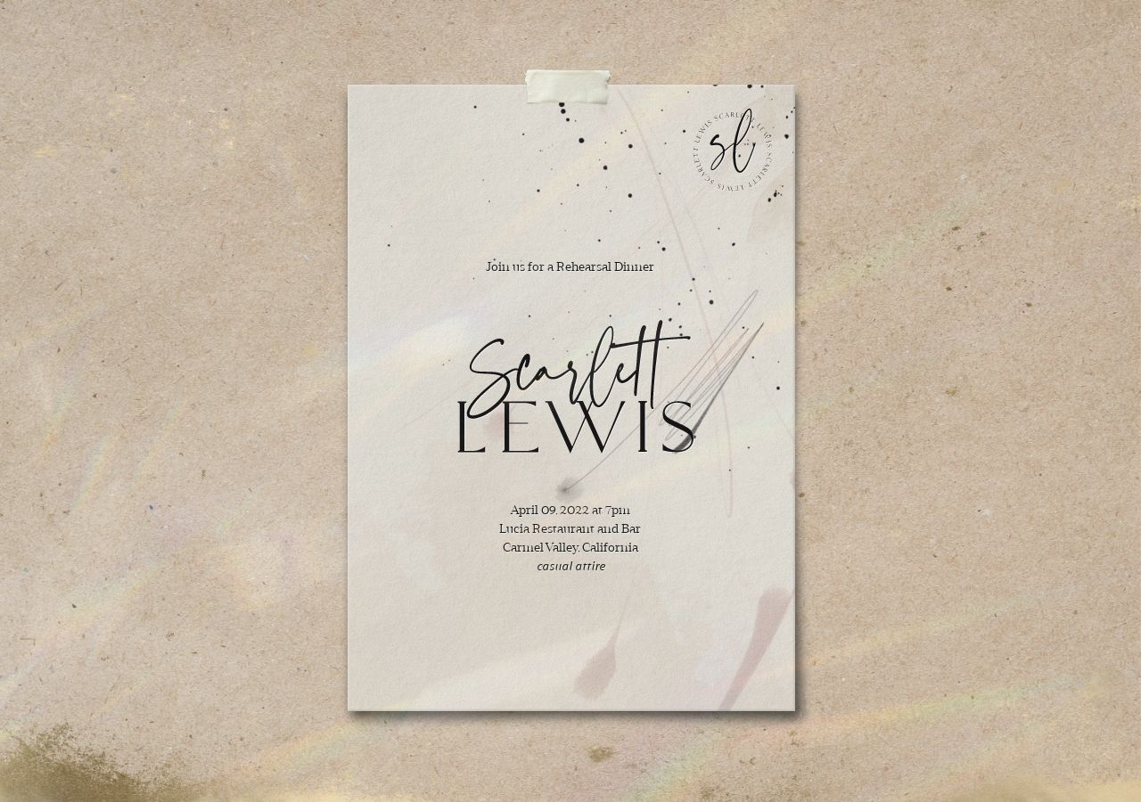 Lewis Rehearsal Dinner Invitation