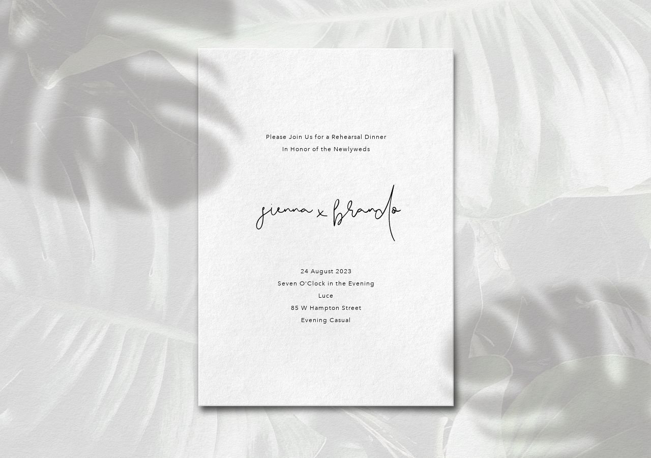 Brando Rehearsal Dinner Invitation