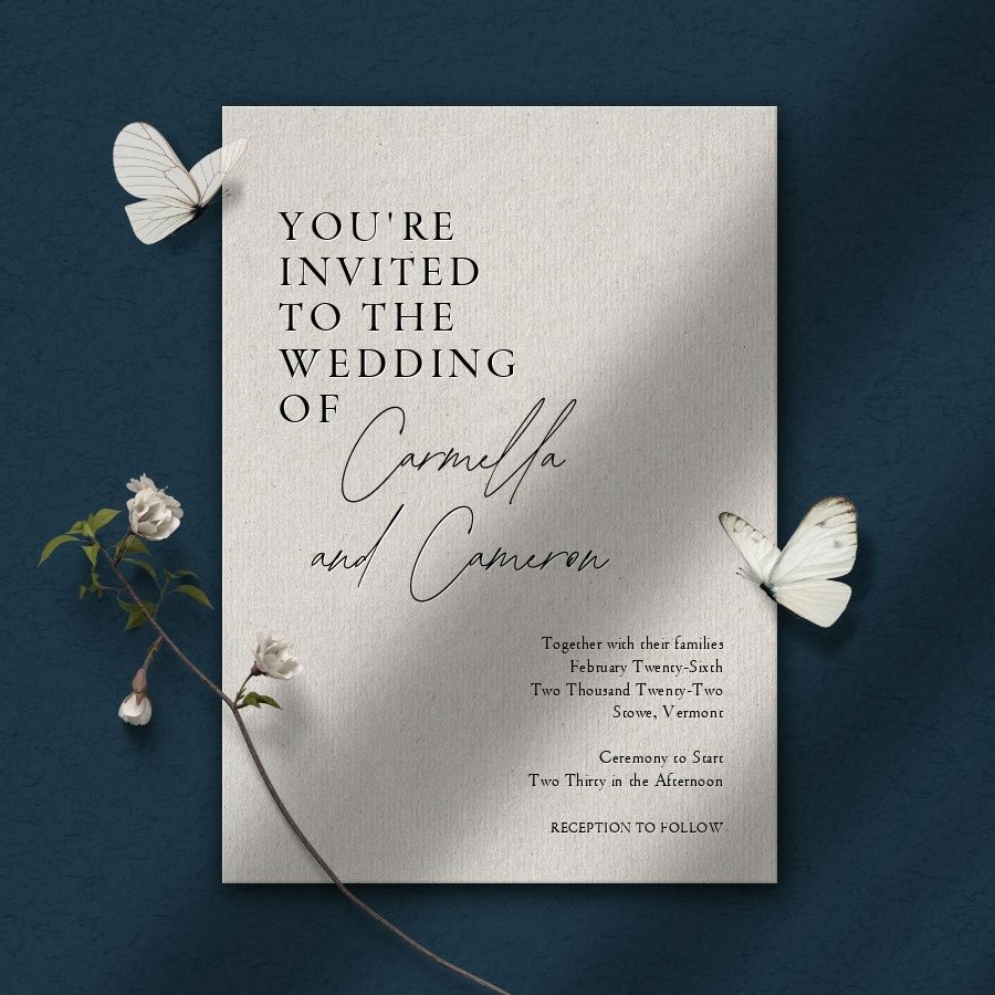 Online Wedding Invitation - Shop the Carmella Collection at B\u0026B, image size:900x900