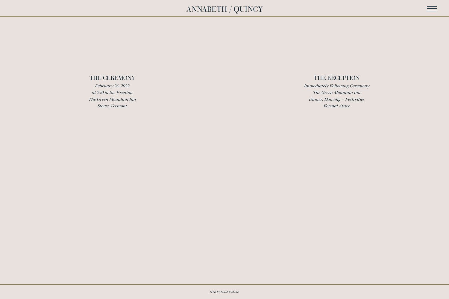 Annabeth Wedding Website