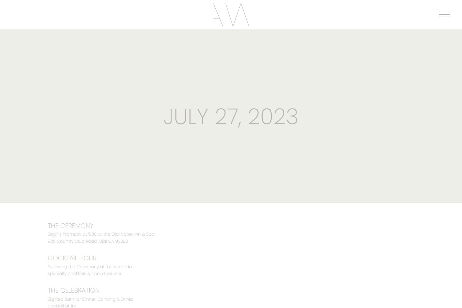 Arden Wedding Website