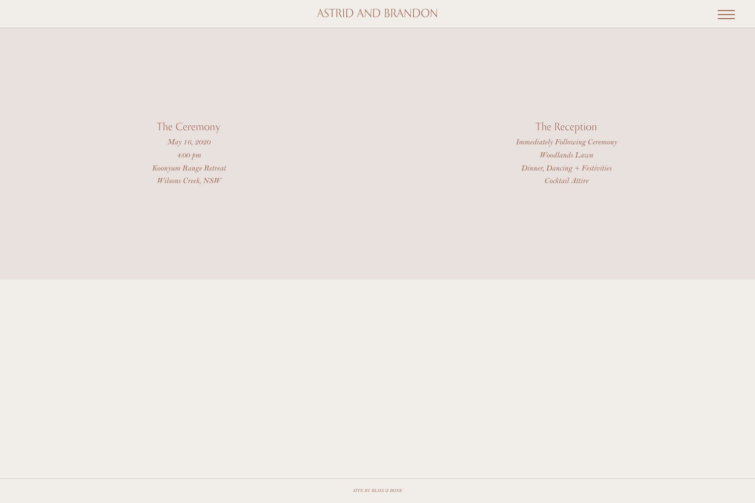 Astrid Wedding Website