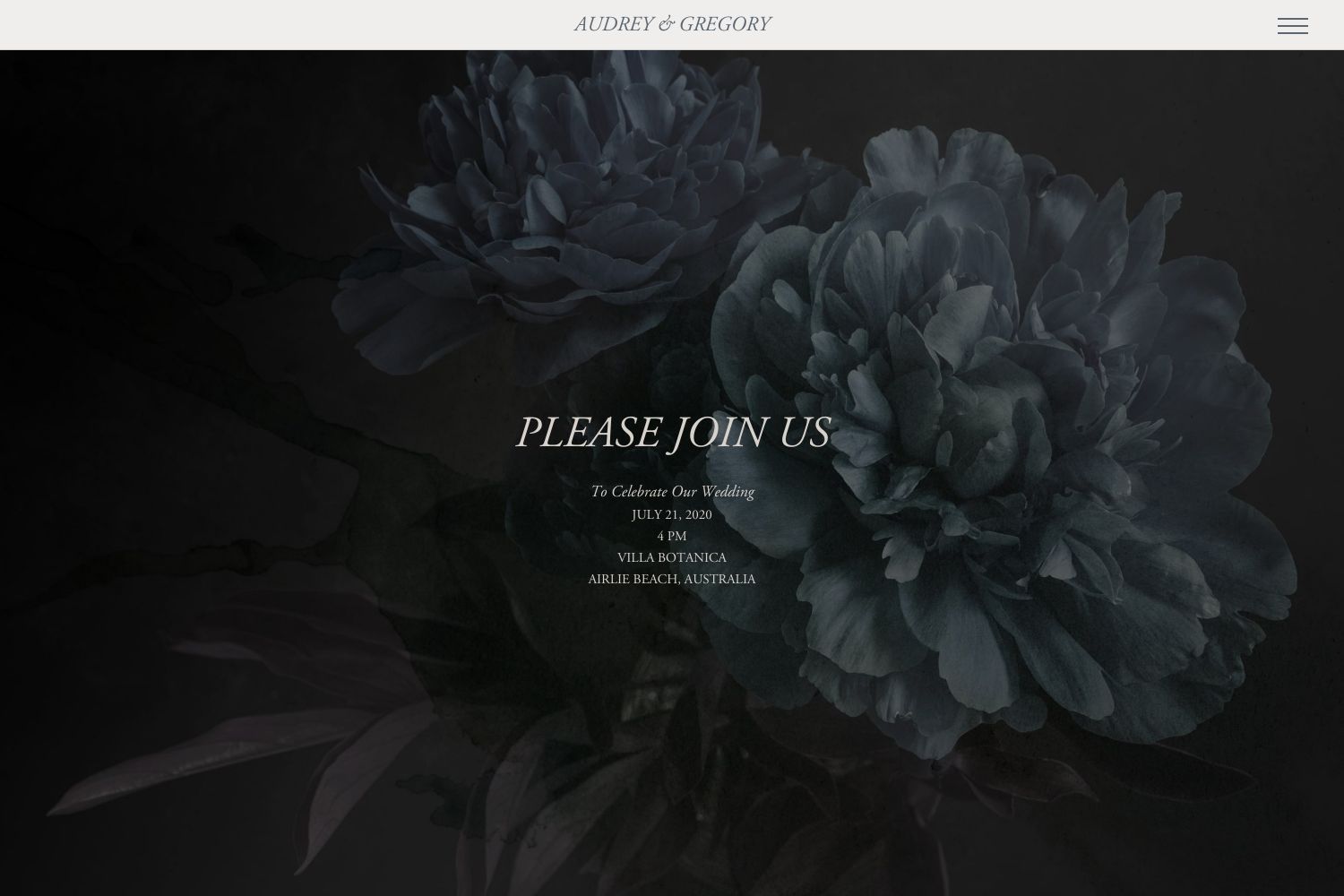 Audrey Wedding Website