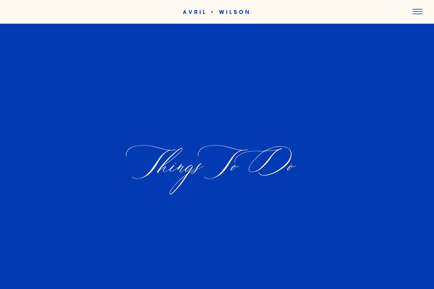 Avril Wedding Website