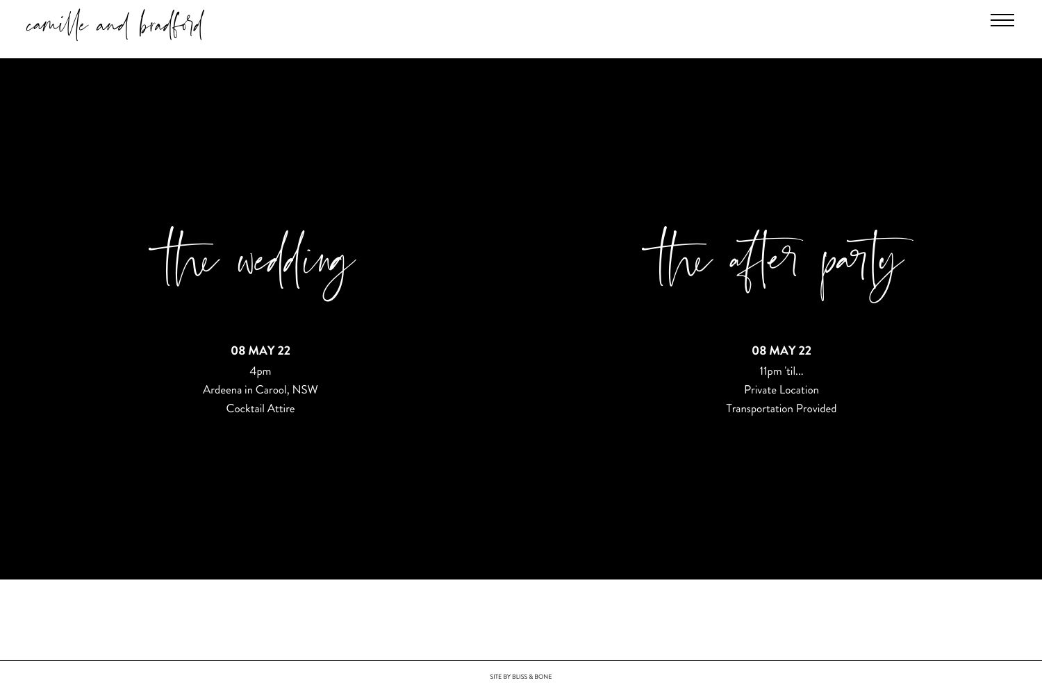 Bradford Wedding Website