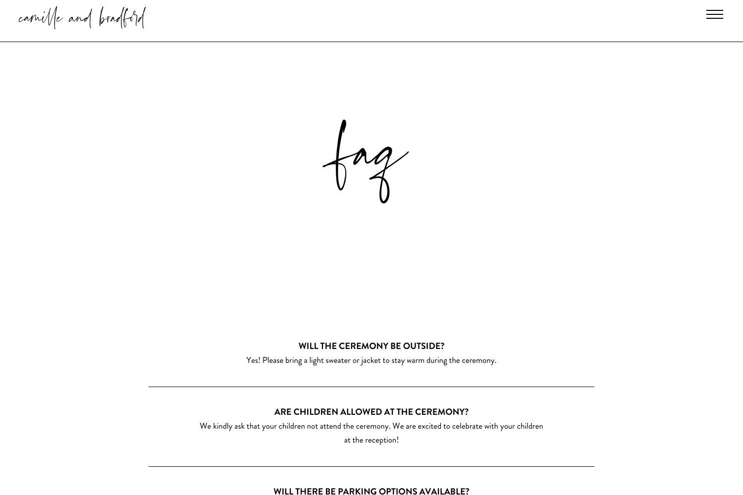 Bradford Wedding Website