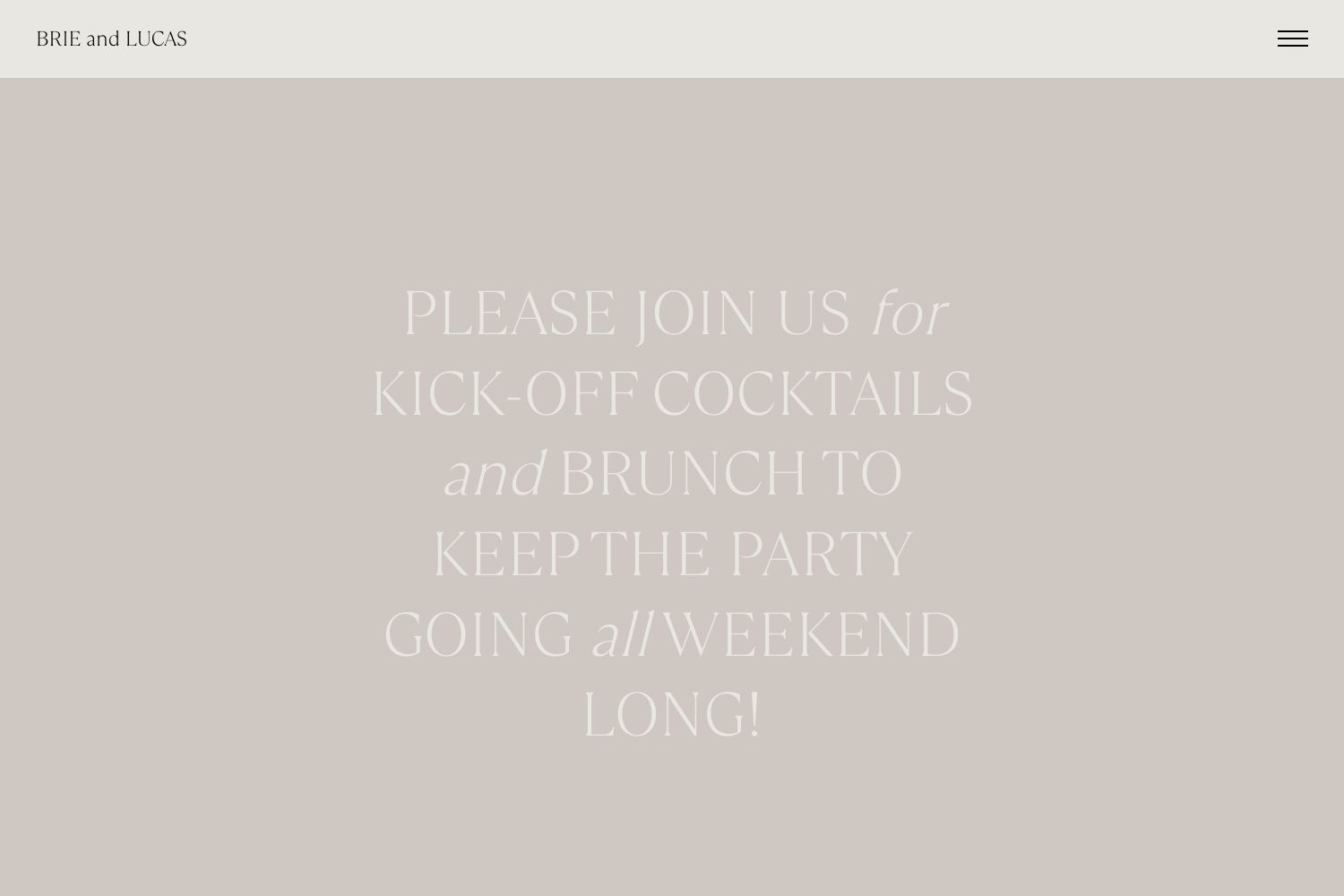 Brie Wedding Website