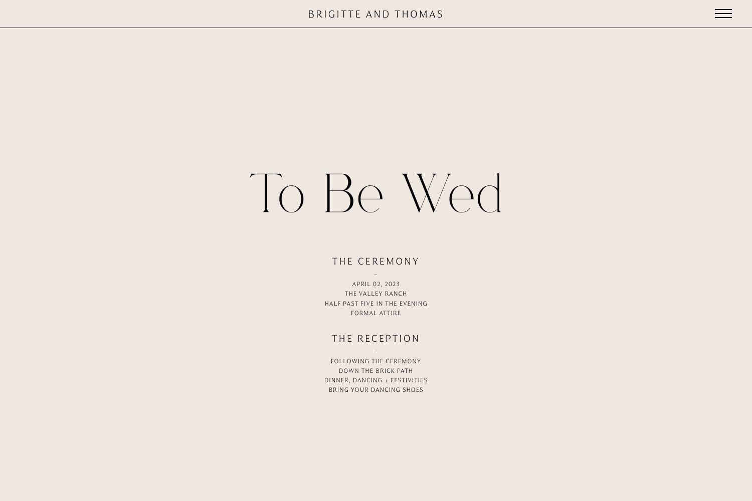 Brigitte Wedding Website