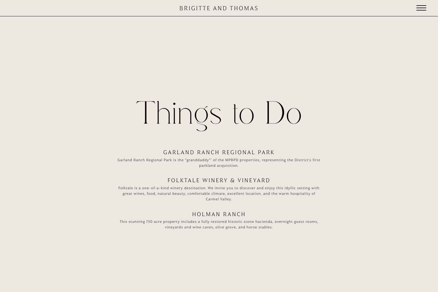 Brigitte Wedding Website