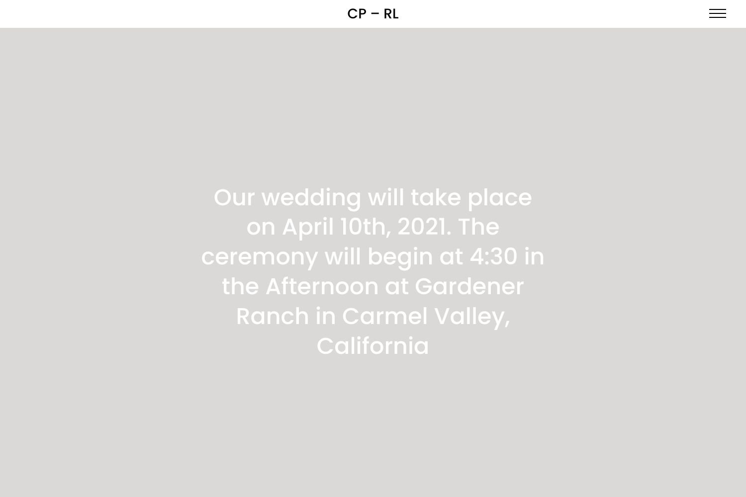 Carmel Wedding Website