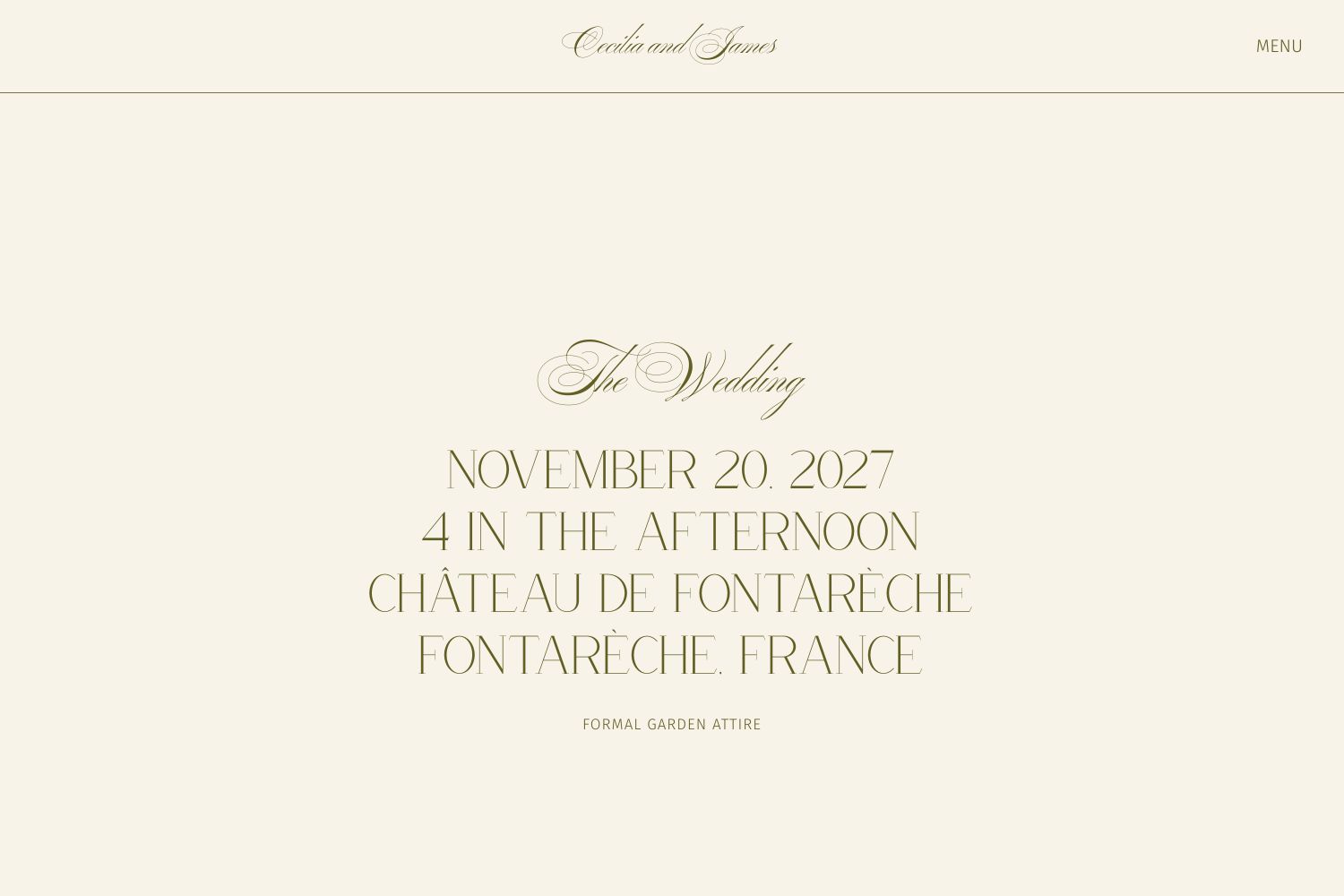 Cecilia Wedding Website