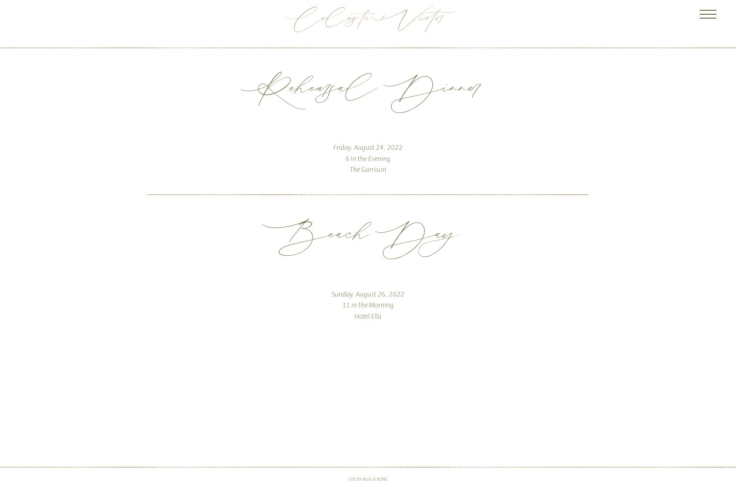 Celeste Wedding Website