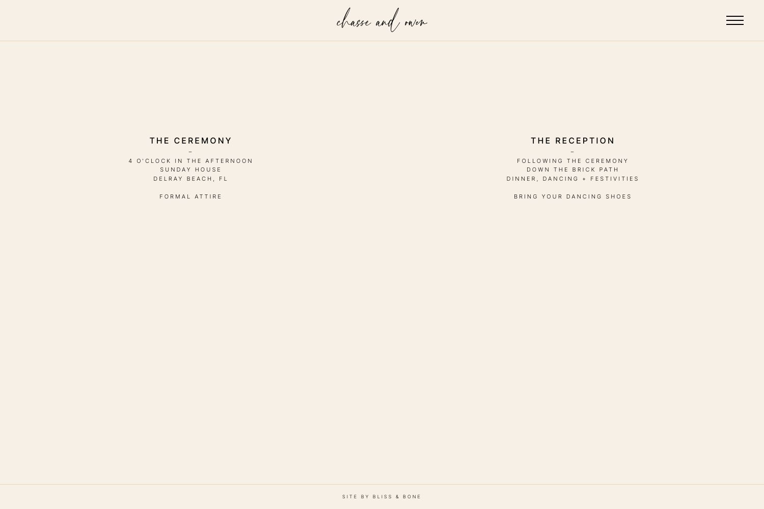 Chasse Wedding Website