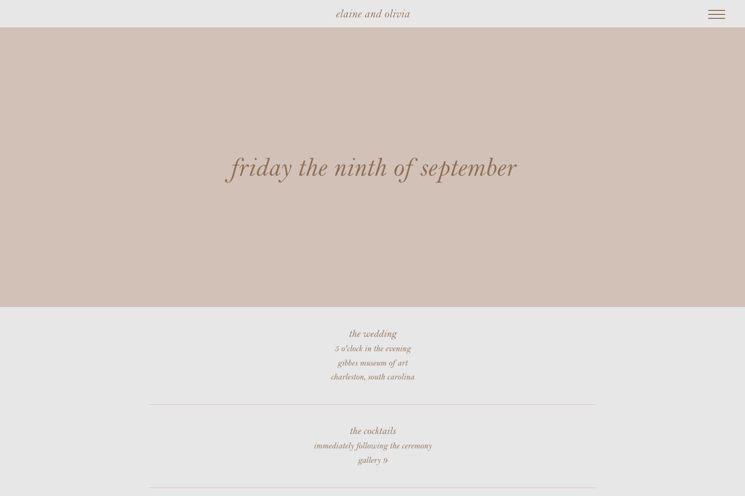 Elaine Wedding Website